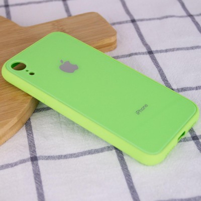 TPU+Glass чехол GLOSSY Logo Full camera (opp) для Apple iPhone XR (6.1") Салатовый TPU+Glass чехол GLOSSY Logo Full camera (opp) для Apple iPhone XR (6.1") Салатовый