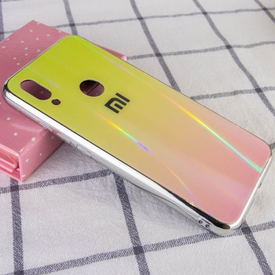 TPU+Glass чехол Gradient Aurora с лого для Xiaomi Redmi 7 Розовый TPU+Glass чехол Gradient Aurora с лого для Xiaomi Redmi 7 Розовый