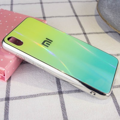 TPU+Glass чехол Gradient Aurora с лого для Xiaomi Redmi 7A Зеленый TPU+Glass чехол Gradient Aurora с лого для Xiaomi Redmi 7A Зеленый