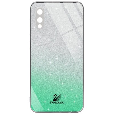 TPU+Glass чехол Swarovski Full Camera для Samsung Galaxy A02 Бирюзовый TPU+Glass чехол Swarovski Full Camera для Samsung Galaxy A02 Бирюзовый