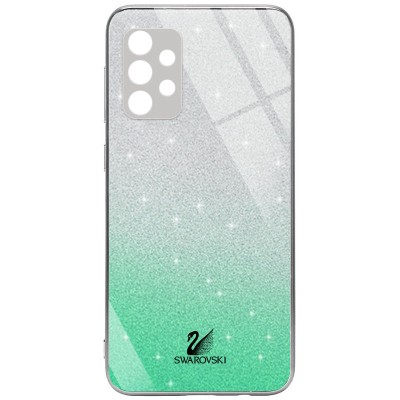 TPU+Glass чехол Swarovski Full Camera для Samsung Galaxy A72 4G / A72 5G Бирюзовый TPU+Glass чехол Swarovski Full Camera для Samsung Galaxy A72 4G / A72 5G Бирюзовый