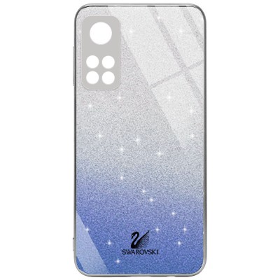TPU+Glass чехол Swarovski Full Camera для Xiaomi Mi 10T / Mi 10T Pro Синий