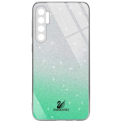TPU+Glass чехол Swarovski Full Camera для Xiaomi Mi Note 10 Lite Бирюзовый TPU+Glass чехол Swarovski Full Camera для Xiaomi Mi Note 10 Lite Бирюзовый
