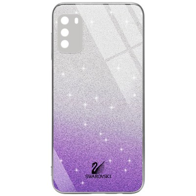 TPU+Glass чехол Swarovski Full Camera для Xiaomi Poco M3 Фиолетовый TPU+Glass чехол Swarovski Full Camera для Xiaomi Poco M3 Фиолетовый