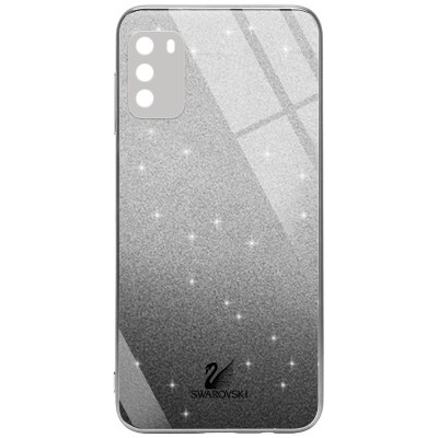 TPU+Glass чехол Swarovski Full Camera для Xiaomi Poco M3 Черный TPU+Glass чехол Swarovski Full Camera для Xiaomi Poco M3 Черный