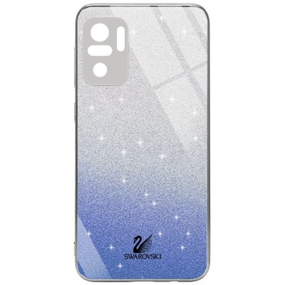 TPU+Glass чехол Swarovski Full Camera для Xiaomi Redmi Note 10 / Note 10s Синий TPU+Glass чехол Swarovski Full Camera для Xiaomi Redmi Note 10 / Note 10s Синий