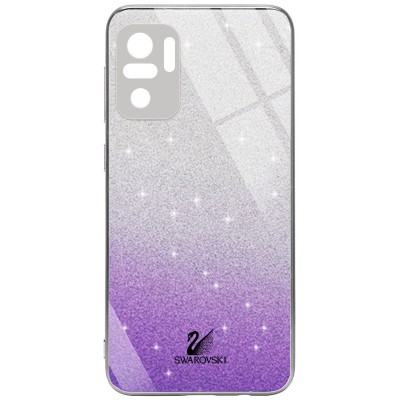 TPU+Glass чехол Swarovski Full Camera для Xiaomi Redmi Note 10 / Note 10s Фиолетовый TPU+Glass чехол Swarovski Full Camera для Xiaomi Redmi Note 10 / Note 10s Фиолетовый