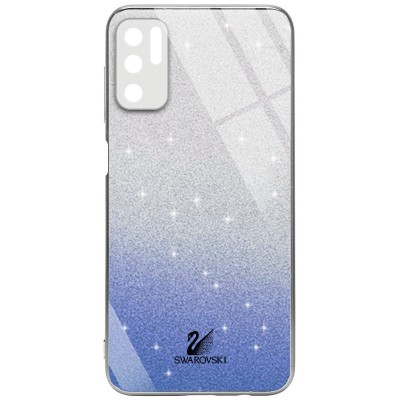 TPU+Glass чехол Swarovski Full Camera для Xiaomi Redmi Note 10 5G / Poco M3 Pro Синий TPU+Glass чехол Swarovski Full Camera для Xiaomi Redmi Note 10 5G / Poco M3 Pro Синий