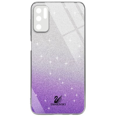 TPU+Glass чехол Swarovski Full Camera для Xiaomi Redmi Note 10 5G / Poco M3 Pro Фиолетовый TPU+Glass чехол Swarovski Full Camera для Xiaomi Redmi Note 10 5G / Poco M3 Pro Фиолетовый