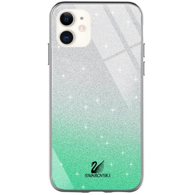 TPU+Glass чехол Swarovski для Apple iPhone 11 (6.1") Бирюзовый