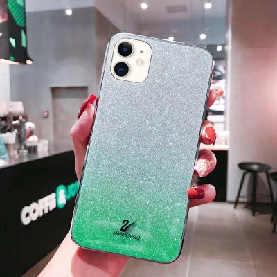 TPU+Glass чехол Swarovski для Apple iPhone 11 (6.1") Бирюзовый