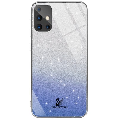 TPU+Glass чехол Swarovski для Samsung Galaxy A51 Синий TPU+Glass чехол Swarovski для Samsung Galaxy A51 Синий