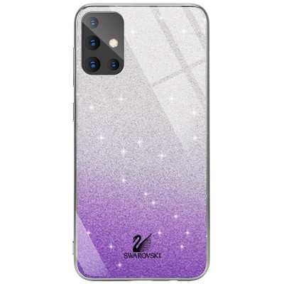 TPU+Glass чехол Swarovski для Samsung Galaxy A51 Фиолетовый TPU+Glass чехол Swarovski для Samsung Galaxy A51 Фиолетовый