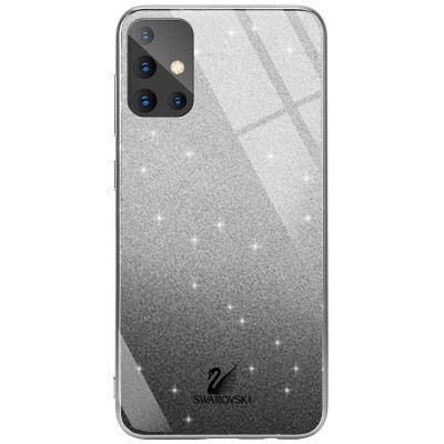 TPU+Glass чехол Swarovski для Samsung Galaxy A51 Черный TPU+Glass чехол Swarovski для Samsung Galaxy A51 Черный