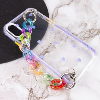 TPU+PC чехол Colorspot с ремешком-цепью для Apple iPhone X / XS (5.8") Lilac hearts TPU+PC чехол Colorspot с ремешком-цепью для Apple iPhone X / XS (5.8") Lilac hearts