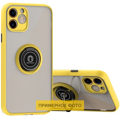 TPU+PC чехол Deen ColorEdgingRing for Magnet для ZTE Blade A51 Желтый