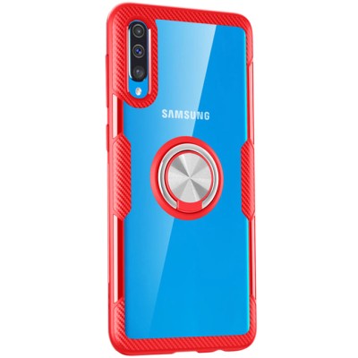 TPU+PC чехол Deen CrystalRing for Magnet (opp) для Samsung Galaxy A50 (A505F) / A50s / A30s Бесцветный / Красный
