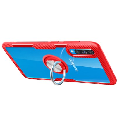 TPU+PC чехол Deen CrystalRing for Magnet (opp) для Samsung Galaxy A50 (A505F) / A50s / A30s Бесцветный / Красный