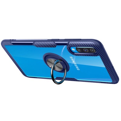 TPU+PC чехол Deen CrystalRing for Magnet (opp) для Samsung Galaxy A50 (A505F) / A50s / A30s Бесцветный / Темно-синий