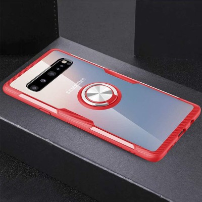 TPU+PC чехол Deen CrystalRing for Magnet (opp) для Samsung Galaxy S10+ Бесцветный / Красный TPU+PC чехол Deen CrystalRing for Magnet (opp) для Samsung Galaxy S10+ Бесцветный / Красный