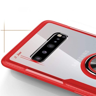 TPU+PC чехол Deen CrystalRing for Magnet (opp) для Samsung Galaxy S10+ Бесцветный / Красный TPU+PC чехол Deen CrystalRing for Magnet (opp) для Samsung Galaxy S10+ Бесцветный / Красный