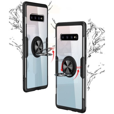TPU+PC чехол Deen CrystalRing for Magnet (opp) для Samsung Galaxy S10+ Бесцветный / Черный TPU+PC чехол Deen CrystalRing for Magnet (opp) для Samsung Galaxy S10+ Бесцветный / Черный