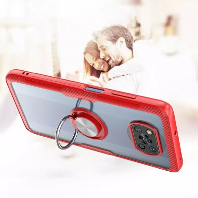 TPU+PC чехол Deen CrystalRing for Magnet (opp) для Xiaomi Poco X3 NFC / Poco X3 Pro Бесцветный / Красный TPU+PC чехол Deen CrystalRing for Magnet (opp) для Xiaomi Poco X3 NFC / Poco X3 Pro Бесцветный / Красный