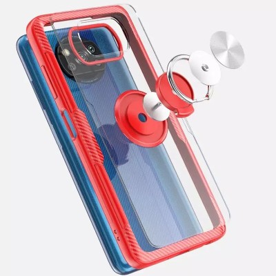 TPU+PC чехол Deen CrystalRing for Magnet (opp) для Xiaomi Poco X3 NFC / Poco X3 Pro Бесцветный / Красный TPU+PC чехол Deen CrystalRing for Magnet (opp) для Xiaomi Poco X3 NFC / Poco X3 Pro Бесцветный / Красный