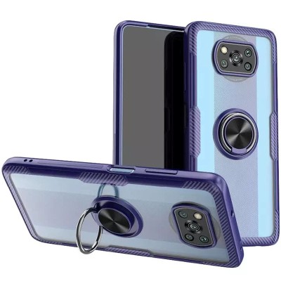 TPU+PC чехол Deen CrystalRing for Magnet (opp) для Xiaomi Poco X3 NFC / Poco X3 Pro Бесцветный / Синий TPU+PC чехол Deen CrystalRing for Magnet (opp) для Xiaomi Poco X3 NFC / Poco X3 Pro Бесцветный / Синий