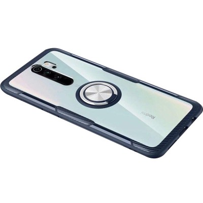 TPU+PC чехол Deen CrystalRing for Magnet (opp) для Xiaomi Redmi Note 8 Pro Бесцветный / Темно-синий TPU+PC чехол Deen CrystalRing for Magnet (opp) для Xiaomi Redmi Note 8 Pro Бесцветный / Темно-синий
