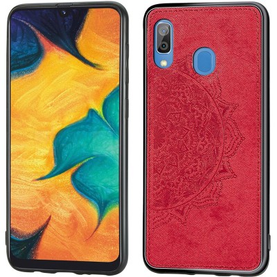 TPU+Textile чехол Mandala с 3D тиснением для Samsung Galaxy A20 / A30 Красный