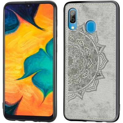 TPU+Textile чехол Mandala с 3D тиснением для Samsung Galaxy A20 / A30 Серый TPU+Textile чехол Mandala с 3D тиснением для Samsung Galaxy A20 / A30 Серый