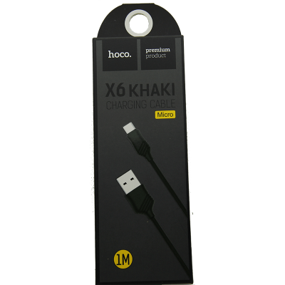 USB кабель HOCO MicroUSB X6 Khaki 1m Black USB кабель HOCO MicroUSB X6 Khaki 1m Black