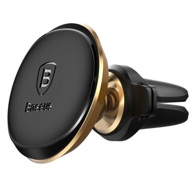 Автомобільний тримач Baseus Magnetic Air Vent Car Mount With Cable Clip Gold SUGX-A0V Автомобільний тримач Baseus Magnetic Air Vent Car Mount With Cable Clip Gold SUGX-A0V