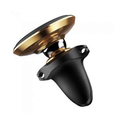Автомобільний тримач Baseus Magnetic Air Vent Car Mount With Cable Clip Gold SUGX-A0V Автомобільний тримач Baseus Magnetic Air Vent Car Mount With Cable Clip Gold SUGX-A0V