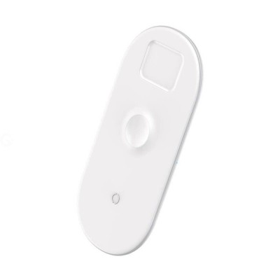 Бездротовий зарядний пристрій Baseus Smart 3-in-1 Wireless Charger For Phone+Watch+Pod (18W) (WX3IN1-C02) White Бездротовий зарядний пристрій Baseus Smart 3-in-1 Wireless Charger For Phone+Watch+Pod (18W) (WX3IN1-C02) White